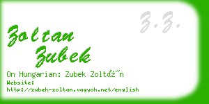 zoltan zubek business card